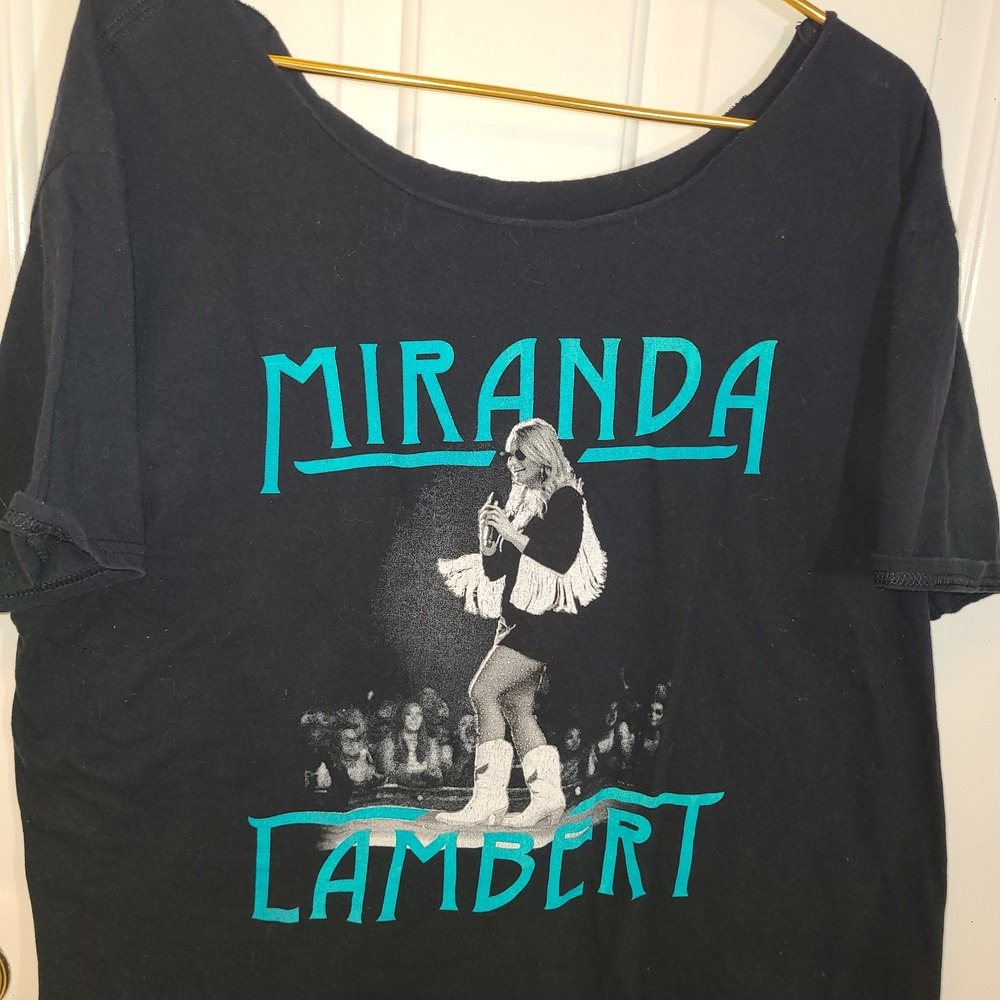 Miranda Lambert Livin' Like Hippies Tour womens T-Shirt Cut Wide Scoop Neck XL